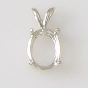 925 Sterling Silver Oval Pendant Settings Pre-notched 6x4-18x13 For Faceted Oval Stones