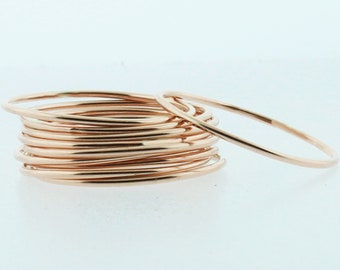 Thin 14k Rose Gold Filled Stacking Ring, Minimalist Band