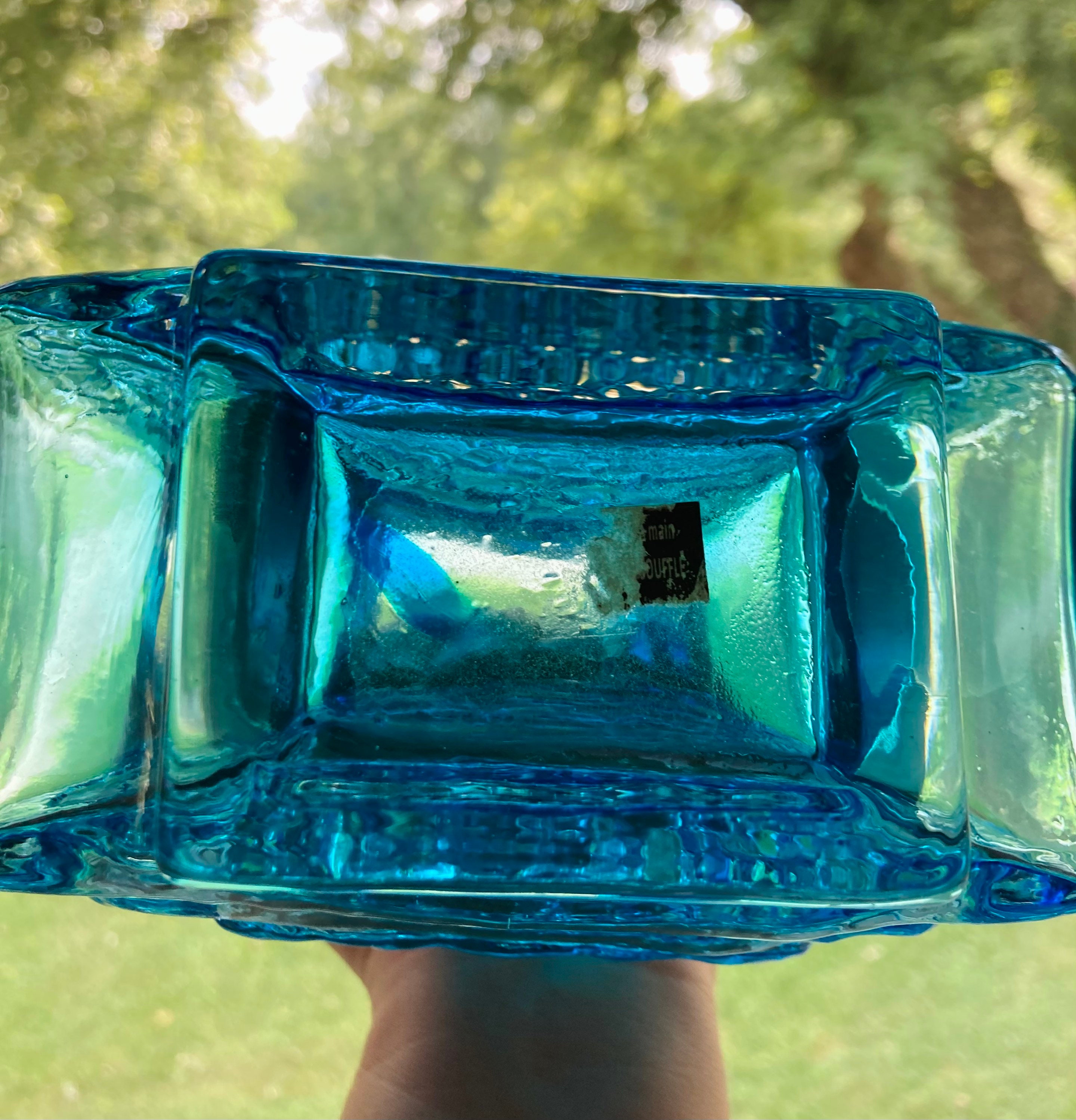 Whitefriars Reproduction Style TV Vase Kingfisher Blue Glass Etsy