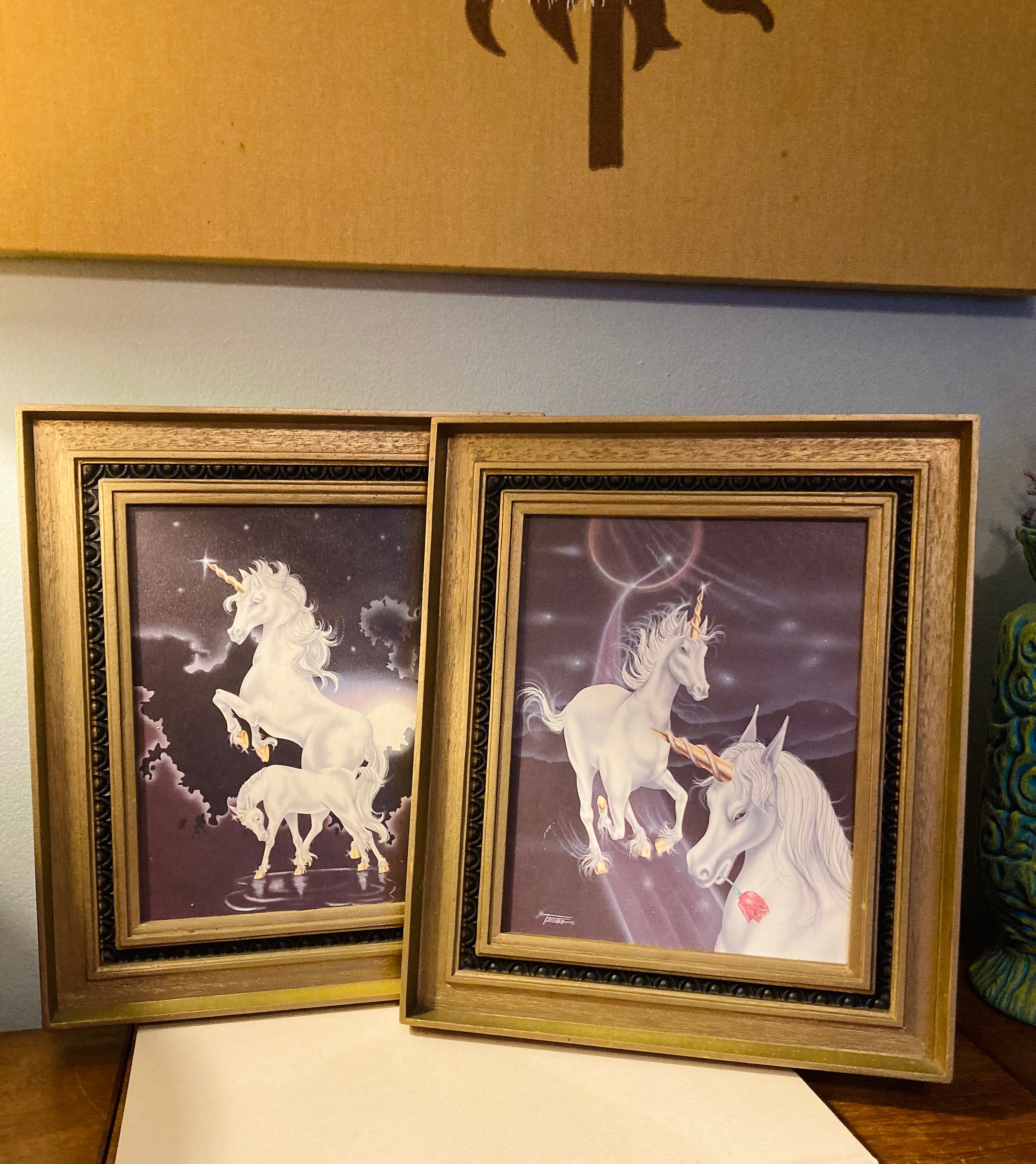 Charlie the Unicorn Cross Stitches in Hoops or Small Frames Set of 3 