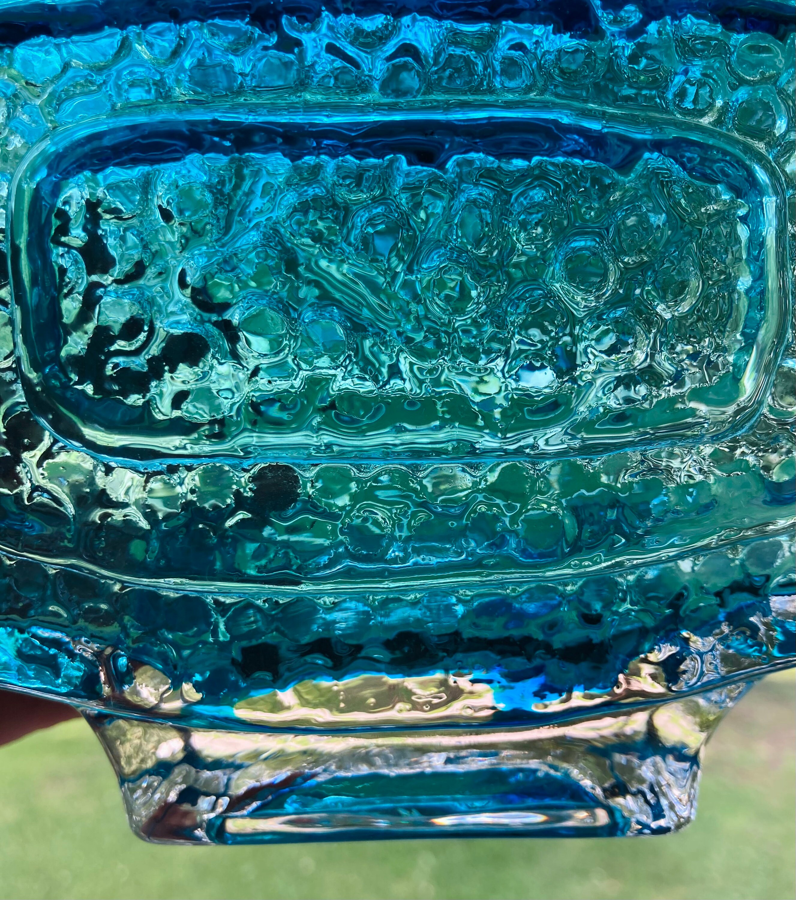 Whitefriars Reproduction Style TV Vase Kingfisher Blue Glass Etsy