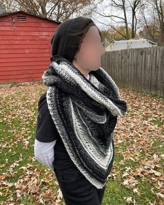 Grey and Scarlet Wild Oleander hooded scarf