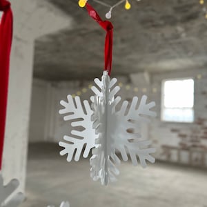 13&quot; Snowflake, 3D Snowflake, PVC Snowflakes, Outdoor Snowflakes, 3D Snowflake Set, Hanging Snowflake, 2 Piece Snowflake, Winter Decor