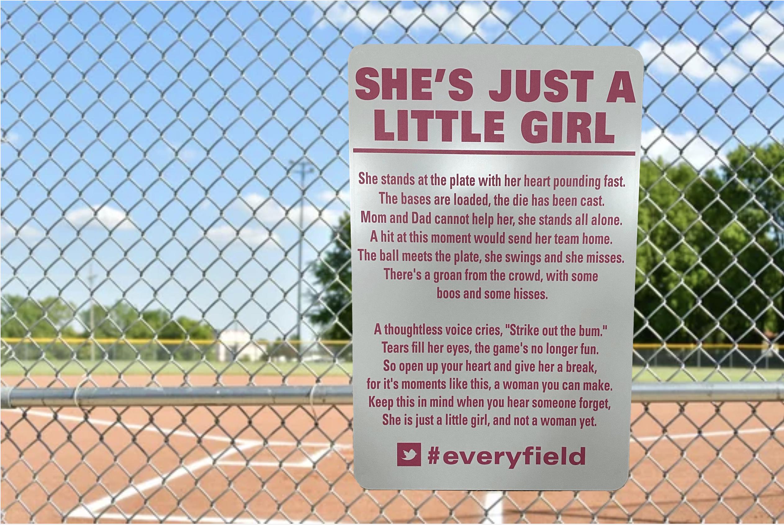 Softball Dugout Sign: Little Girl Poem, Metal Sports Decor - Etsy, image size:2526x1692