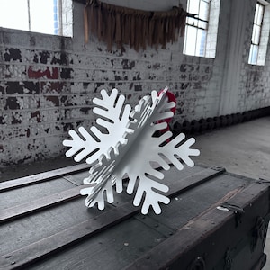 PVC Snowflakes, 3D Snowflake, Outdoor Snowflakes, 13&quot; Snowflake, 3D Snowflake Set, Hanging Snowflake, 2 Piece Snowflake, Pack Flat Snowflake
