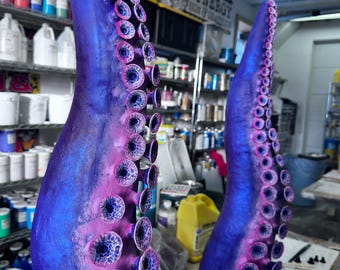 Hand Sculpted Octopus Tentacle Sculpture: Steampunk Octopus Decor