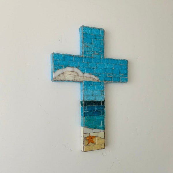 Siesta Key Beach Mosaic Wall Cross