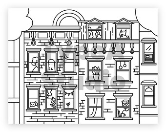 City Coloring Page Etsy
