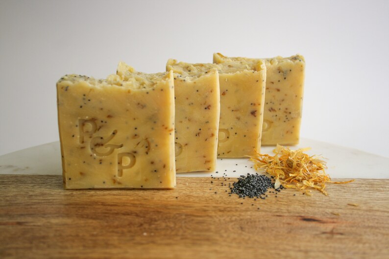LEMON POPPY SEED Gently Exfoliating Shea Butter Handmade Soap Etsy Canada