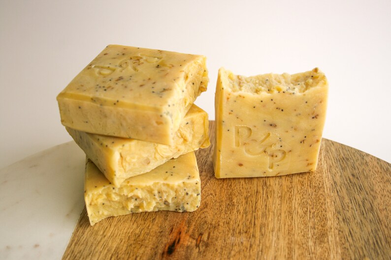LEMON POPPY SEED Gently Exfoliating Shea Butter Handmade Soap Etsy Canada