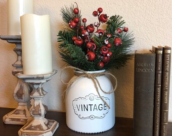 vintage style farmhouse christmas vase christmas decor rustic christmas vase christmas floral arrangement hostess gift - Christmas Decorations With Chicken Wire vintage style farmhouse christmas vase christmas decor rustic christmas vase christmas floral arrangement hostess gift - Christmas Decorations With Chicken Wire