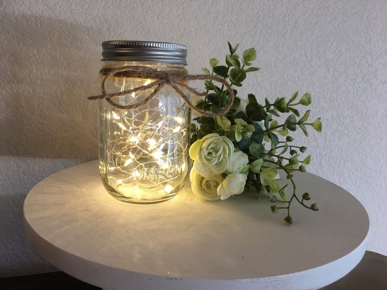 Mason Jar with Fairy Lights, Mason Jar Lantern, Mason Jars Lights, Garden Decor, Outdoor Wedding, Wedding Decor, Porch Decorations,Mason Jar image 4