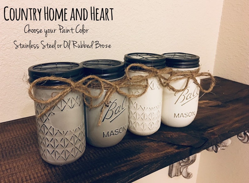 Farmhouse Bathroom Add on Rustic Toothbrush Holder Mason Jar Toothbrush Holder Bathroom Storage Toothbrush Holders
