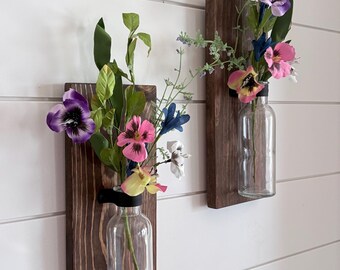 Propagation Wall Vase | Wild Flowers ~ Sconce for Hanging Plants | Rustic Farmhouse Wall Decor Pampas Grass Boho Minimalist | Cottage Core