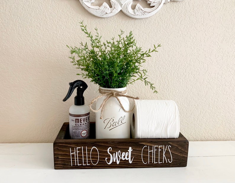 Hello Sweet Cheeks Wood Toilet Tank Box Bathroom Humor for Etsy