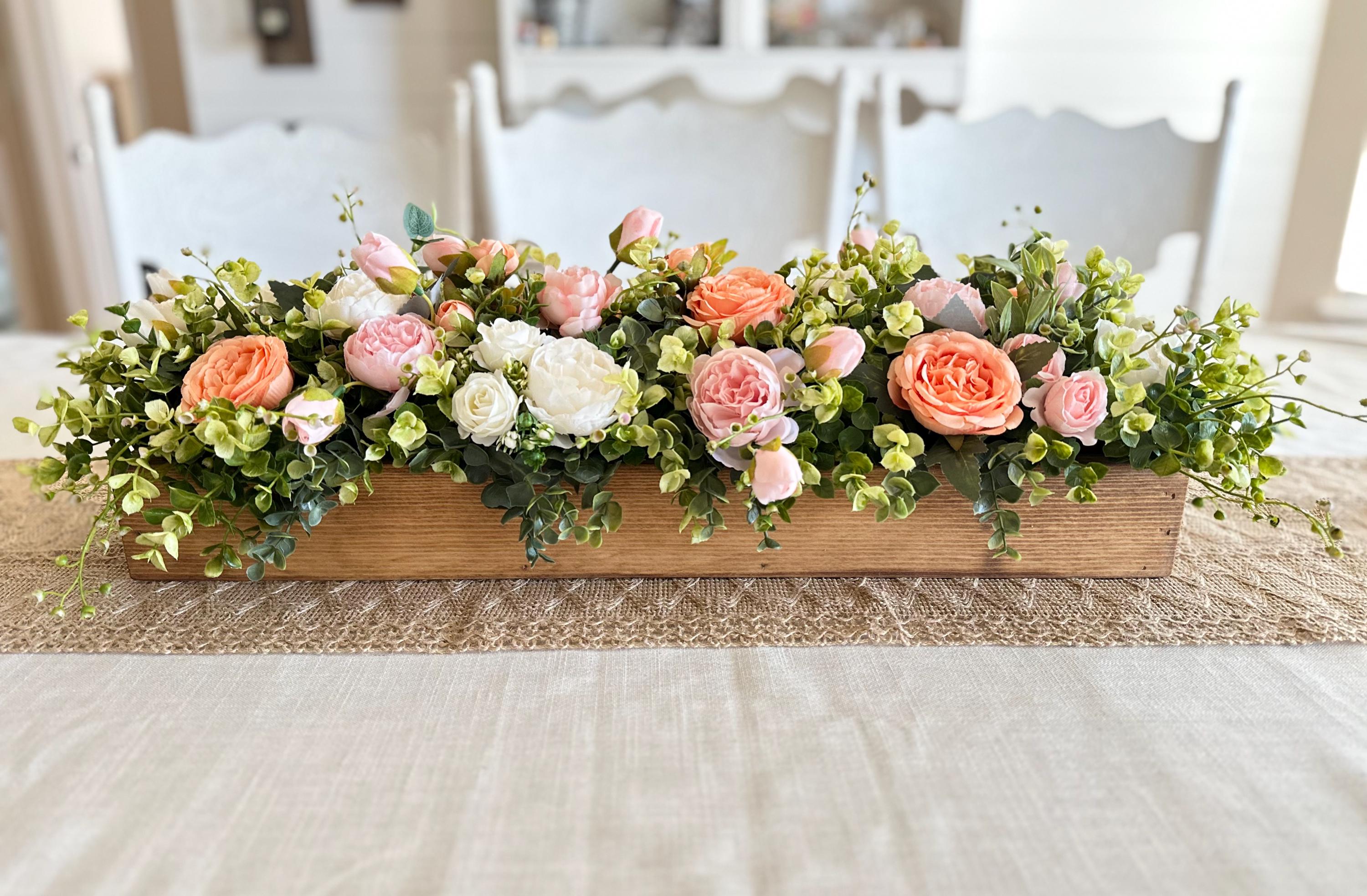 なな table flower arrange Spring Centerpiece, Spring Farmhouse Centerpiece, Everyday
