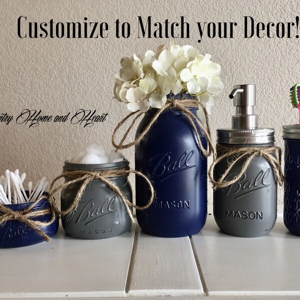 Navy Bathroom Decor - Etsy
