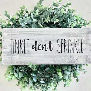 Tinkle don’t Sprinkle Bathroom Sign, Bathroom Humor,  Bathroom Wall Decor, Bathroom Shelf Decor, Boys Bathroom Decor, Customizable