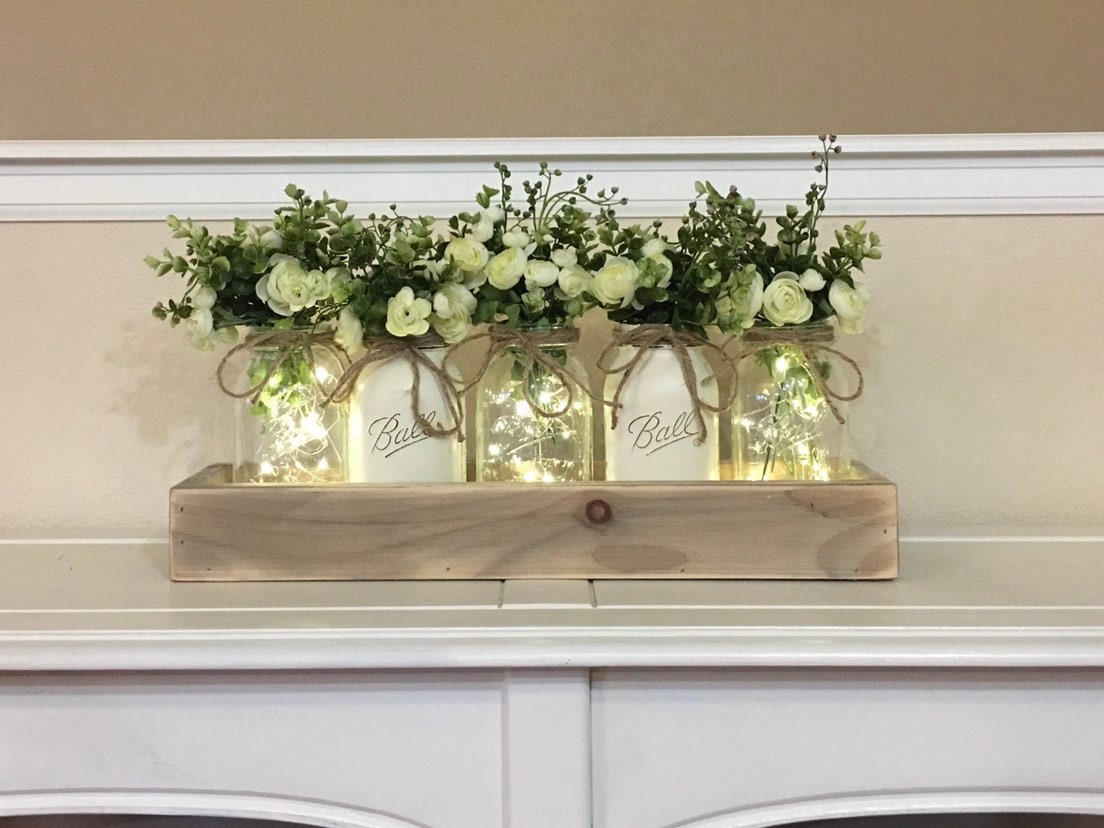 Dining Table Centerpiece Spring Wedding Decor Farmhouse - Etsy Dining Table Centerpiece Spring Wedding Decor Farmhouse - Etsy
