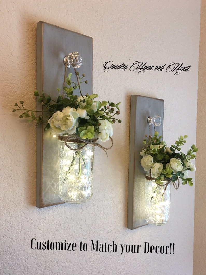 Bedroom Wall Decor Mason Jar Wall Decor Gift for Her Mason Etsy