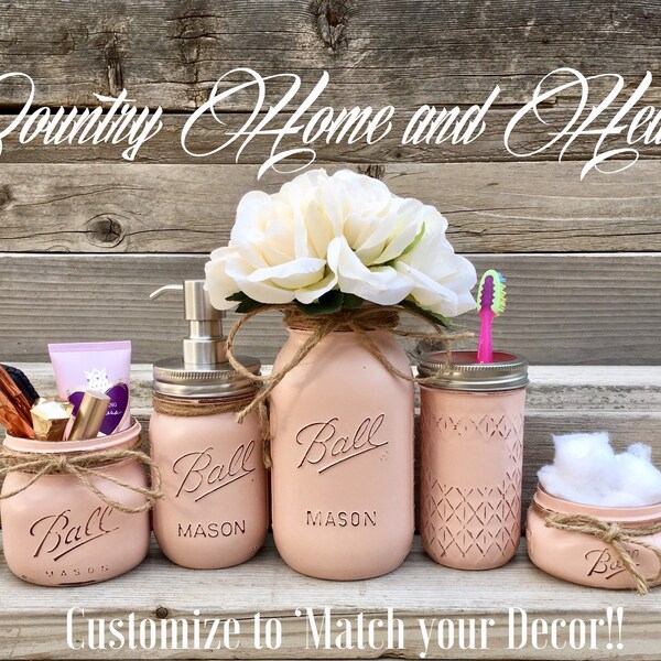 Pink Mason Jars - Etsy