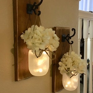 Farmhouse Wall Decor,Home Decor,Farmhouse Living Room Decor,Farmhouse Kitchen Decor,Farmhouse Chic Sconce,Farmhouse Sconce, Mason Jar Sconce image 6