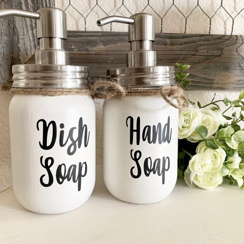 Kitchen Soap Dispenser Farmhouse Kitchen Decor Dish Soap Etsy