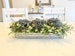 Farmhouse Floral Arrangement, Galvanized Planter Tray with Flowers and Greenery, Living Room Decor, TV console Centerpiece, Entryway Decor 