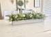 Farmhouse Planter Box Centerpiece with Greenery, Rustic Table Centerpiece, Floral Arrangements with Greenery, Mantle Decor 