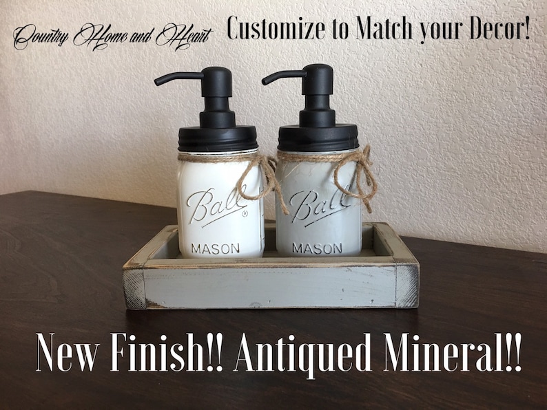 Soap and Lotion Dispenser Set Rustic Kitchen Bronze Etsy