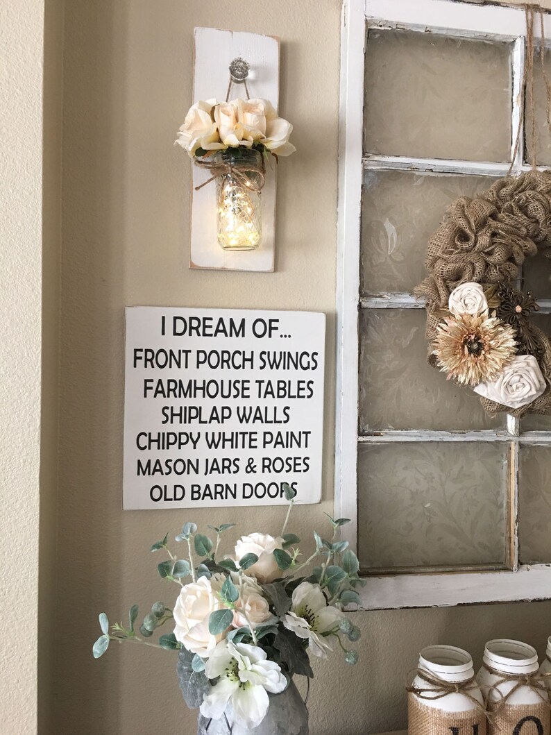 Bedroom Wall Decor Mason Jar Wall Decor Gift for Her Mason Etsy