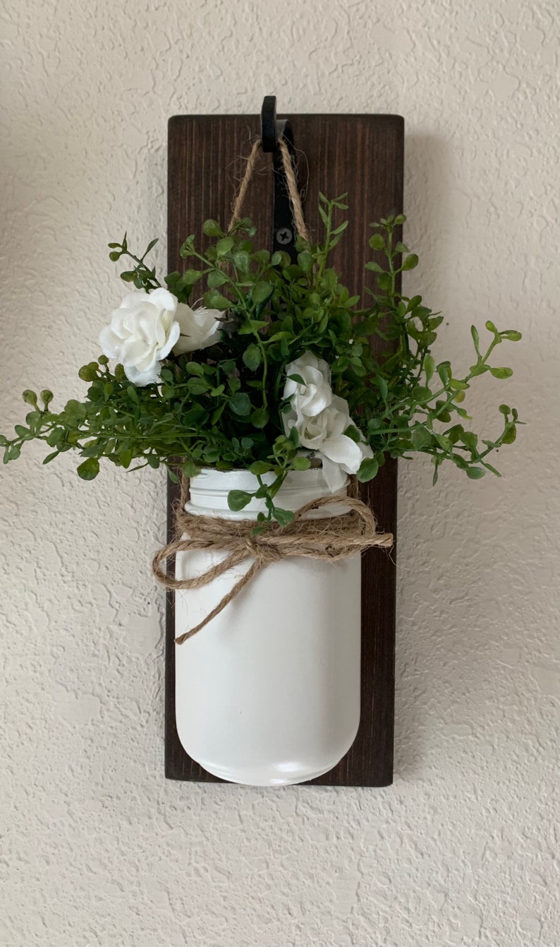 Mason Jar Hanging Planter Home Decor Wall Decor Rustic Etsy