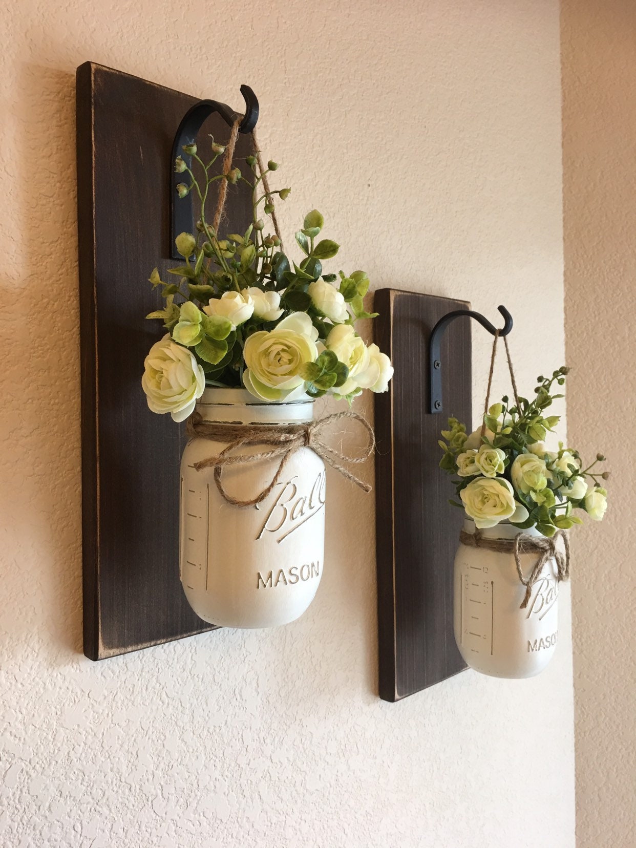 Mason Jar Wall Decor Wall Decor Hanging Mason Jars Set if 2