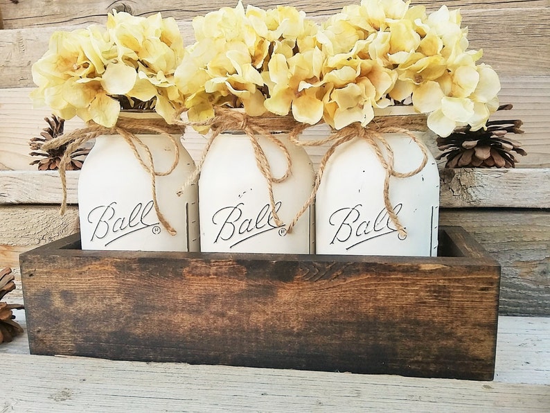 Mason Jar Decorplanter With Mason Jarshome Decortable Etsy