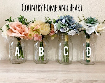 Flowers In Jar Etsy