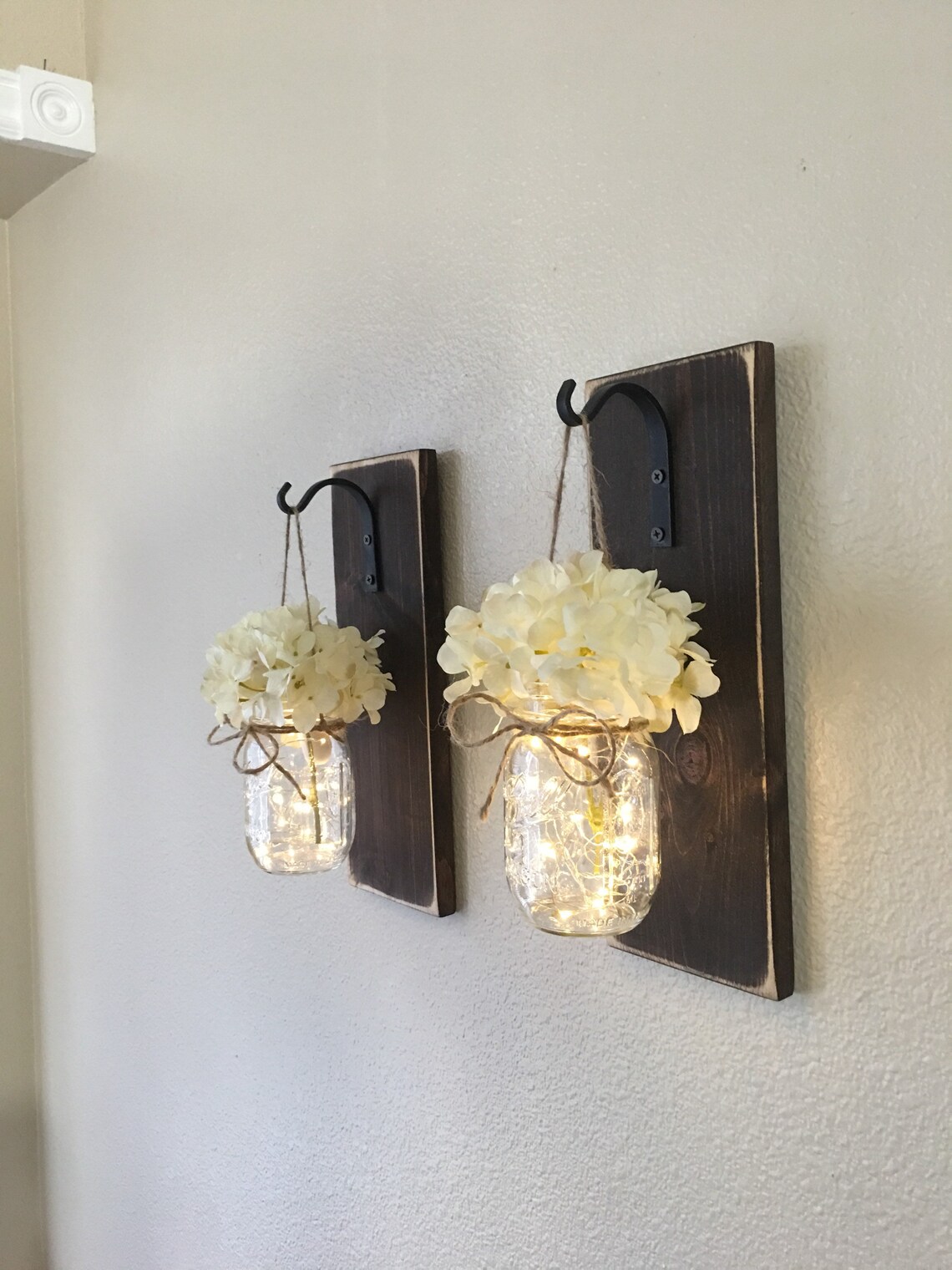 Set of Mason Jar Wall Sconces Mason Jar Sconce Mason Jar Etsy
