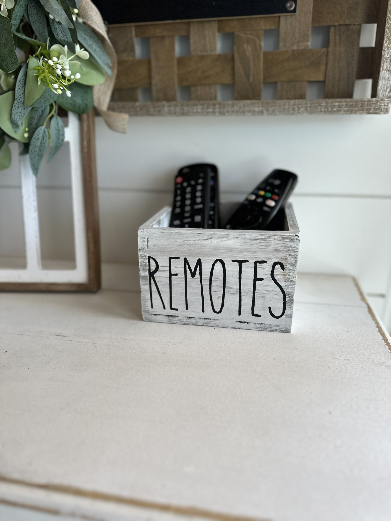 Remote Control Box | Farmhouse Living Room Storage | Wood Remote Box