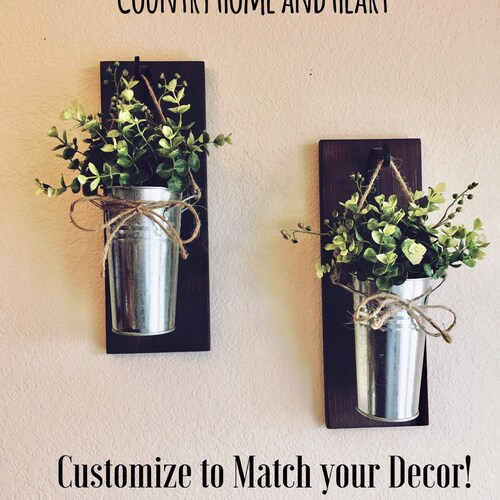 Hanging Wall Vase Planter With Greenery or Flowers Farmhouse Etsy