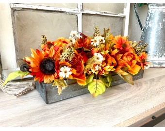 Fall decoration Floral arrangement for dining room table centerpiece, mantle Decor, coffee table centerpiece, farmhouse fall centerpiece