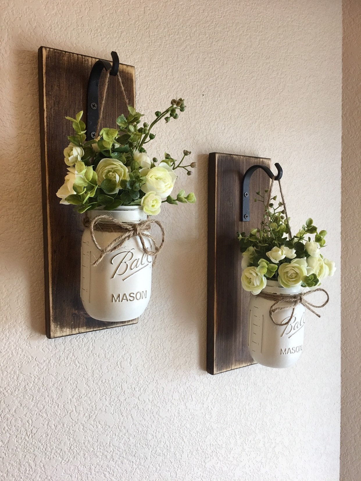 Mason Jar Wall Decor Wall Decor Hanging Mason Jars Set If Etsy