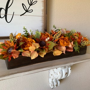 Fall Floral Arrangement, Rustic Farmhouse Fall Table Decor, Mantle Centerpieces, Dining Room Centerpiece, Thanksgiving Floral Arrangements