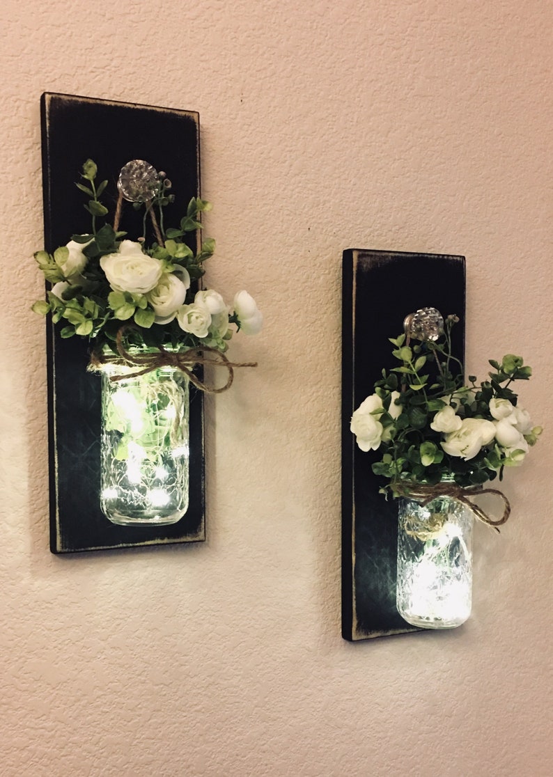 Bedroom Wall Decor Mason Jar Wall Decor Gift for Her Mason Etsy