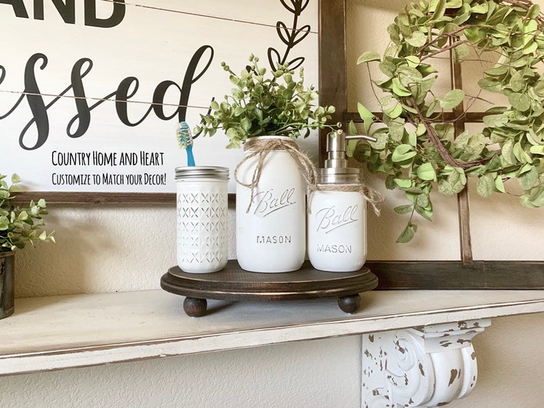 Modern Farmhouse Bathroom Decor Bathroom Tray With Legs Knob Etsy