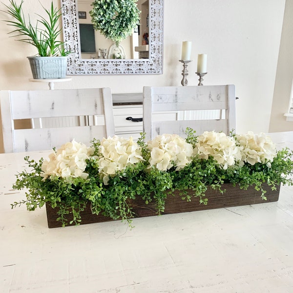 Kitchen Island Centerpiece, Dining Room Table Centerpiece, Mantle Decor, Hydrangea Floral Arrangement, Table Centerpiece, TV Console Decor