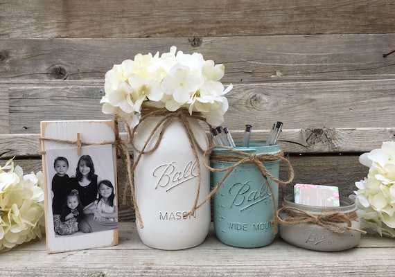Office Decor New Job Gift Rustic Office Desk Accessories Etsy