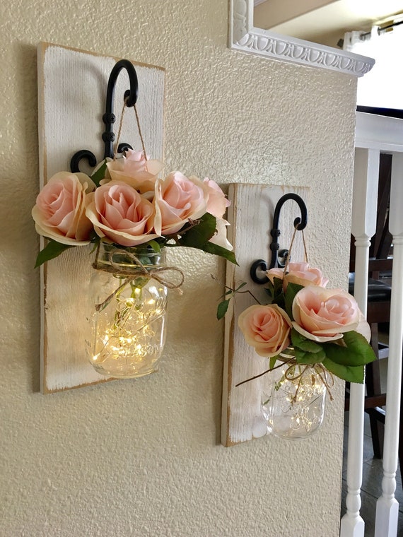 Diy wall sale sconce mason jar