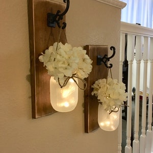 Farmhouse Wall Decor,Home Decor,Farmhouse Living Room Decor,Farmhouse Kitchen Decor,Farmhouse Chic Sconce,Farmhouse Sconce, Mason Jar Sconce image 4