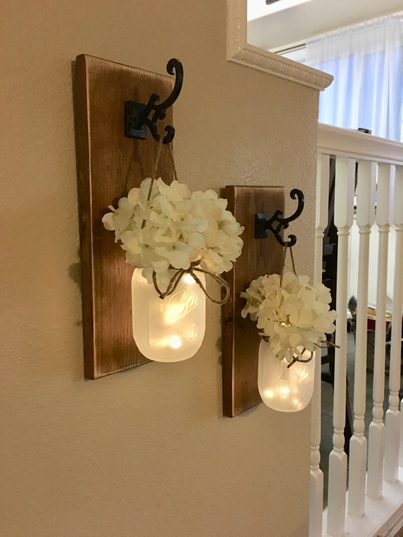 Farmhouse Wall Decor,Home Decor,Farmhouse Living Room Decor,Farmhouse Kitchen Decor,Farmhouse Chic Sconce,Farmhouse Sconce, Mason Jar Sconce image 4