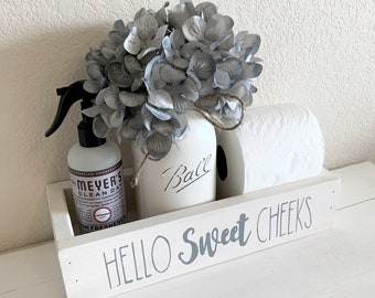 Hello Sweet Cheeks Toilet Box, Toilet Tank Tray, Bathroom Toilet Tray, Bathroom Decor, Bathroom Humor, Nice Butt Tr