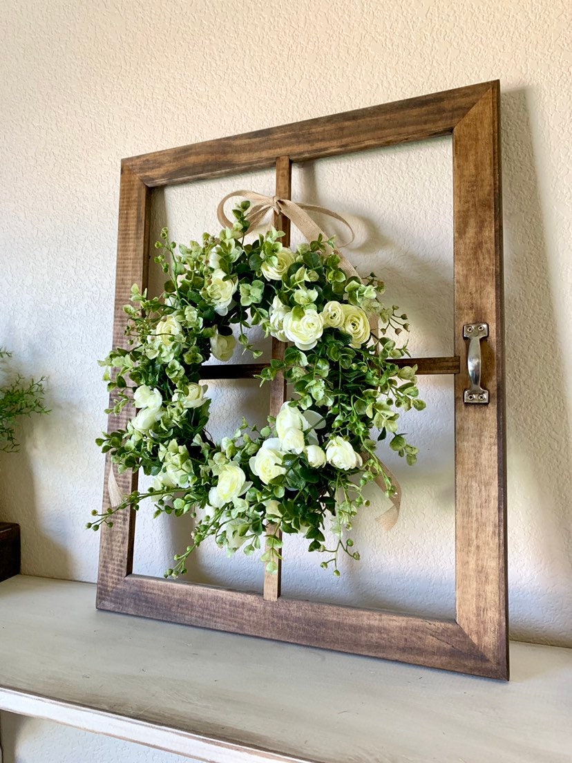 Window Frame Wall Decor Window Frame with Wreath Window Fram | Etsy